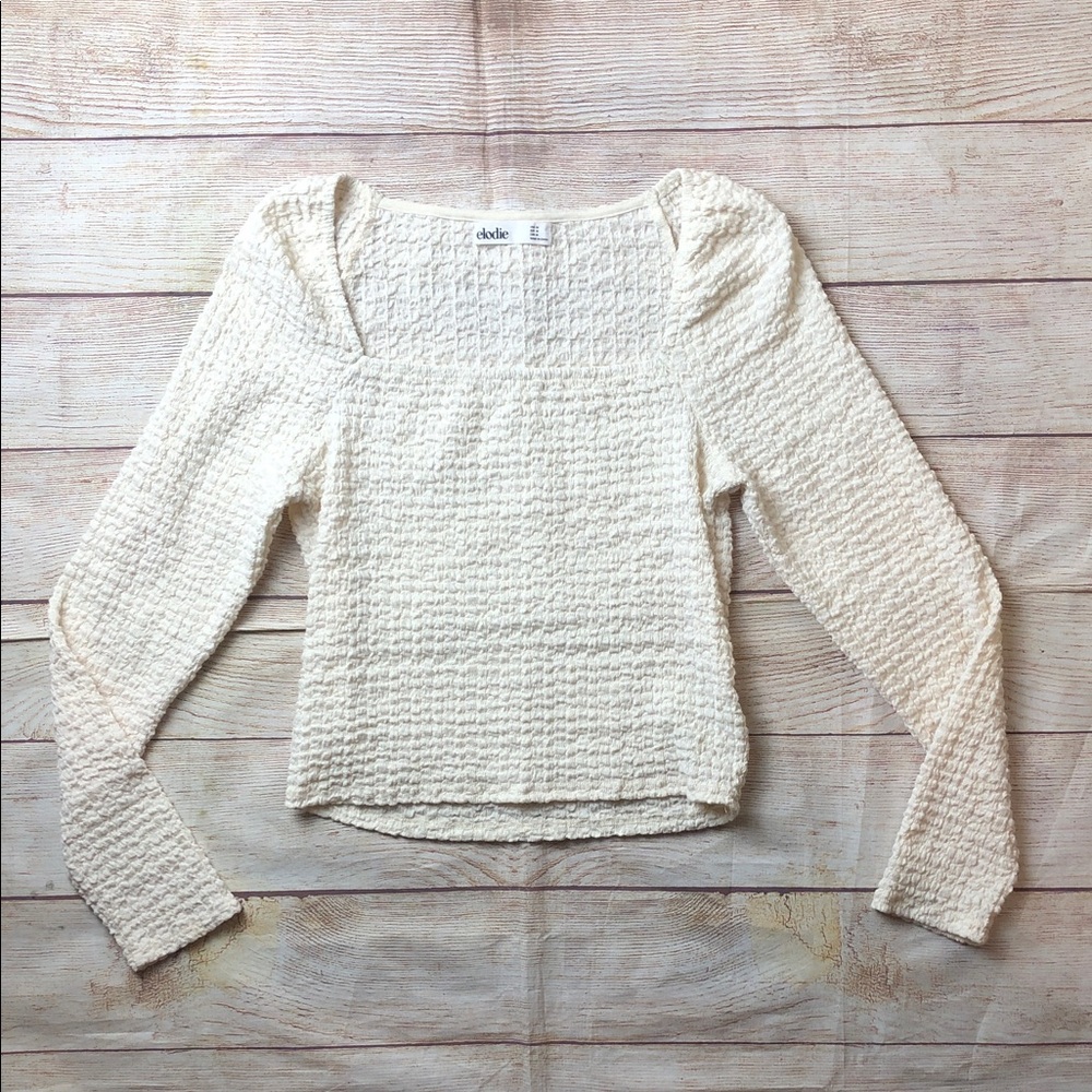 Elodie Ivory Textured Knit Top‎ 💚